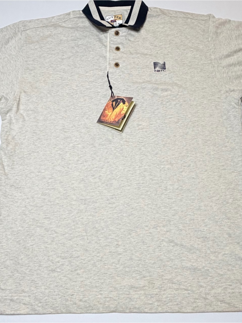 Cutter & Buck Heather Gray Polo with Navy Trim